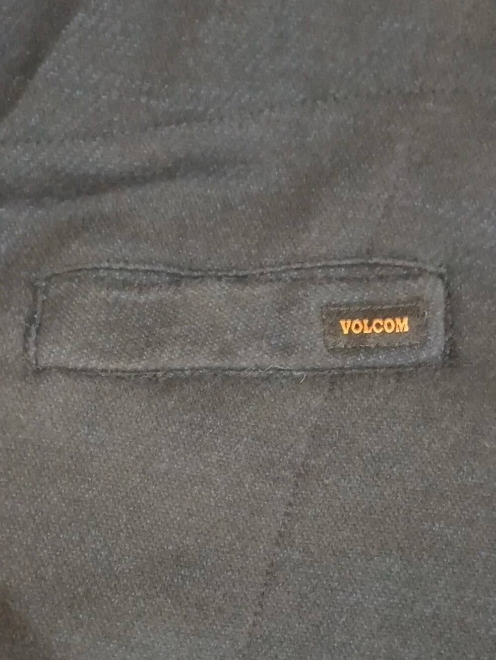 Vintage Y2k Volcom Men's Navy Body with Gray Sleeves Hooded Button Jacket Skate